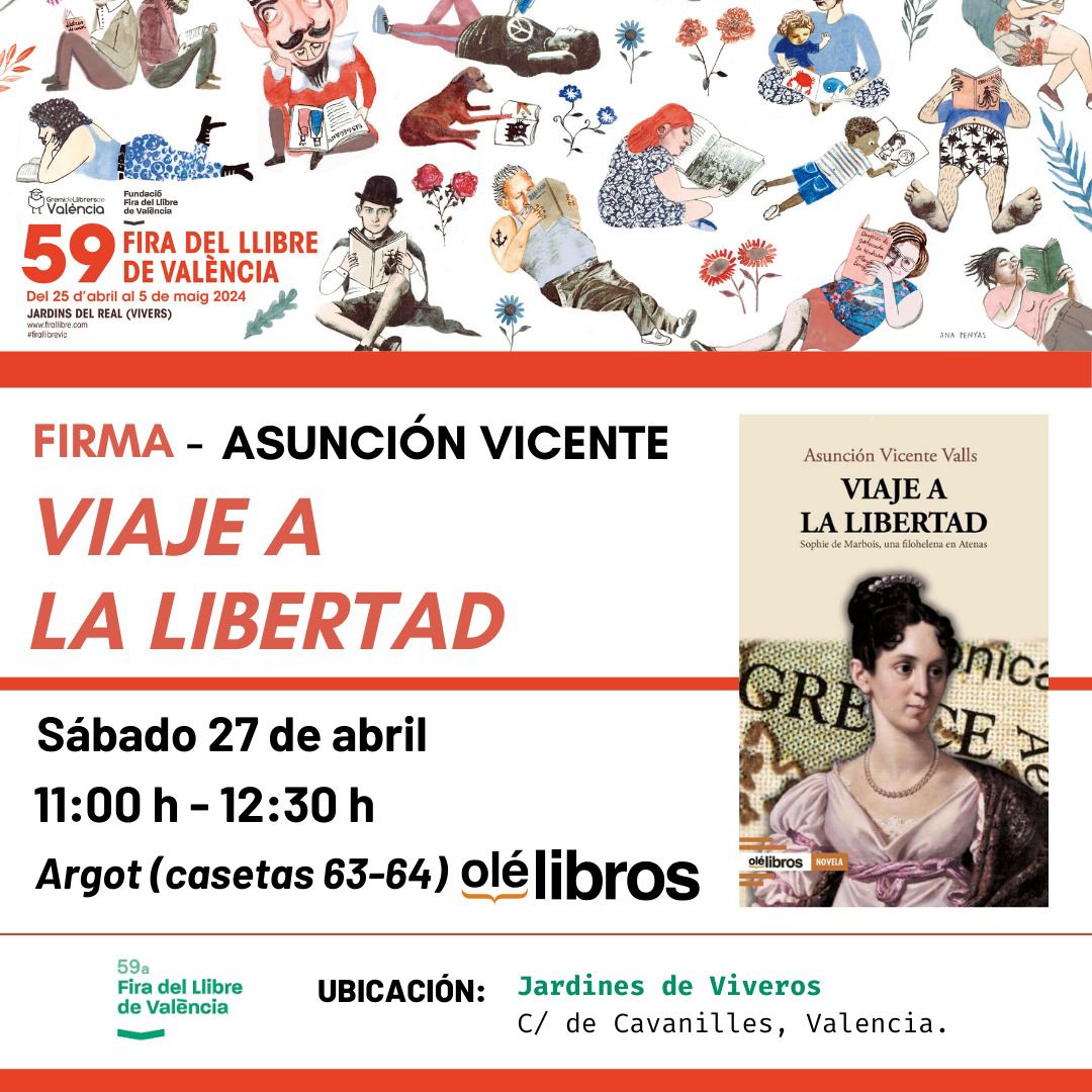 Asunción Vicente firmará su libro "Viaje a la Libertad" en la feria del libro de Valencia